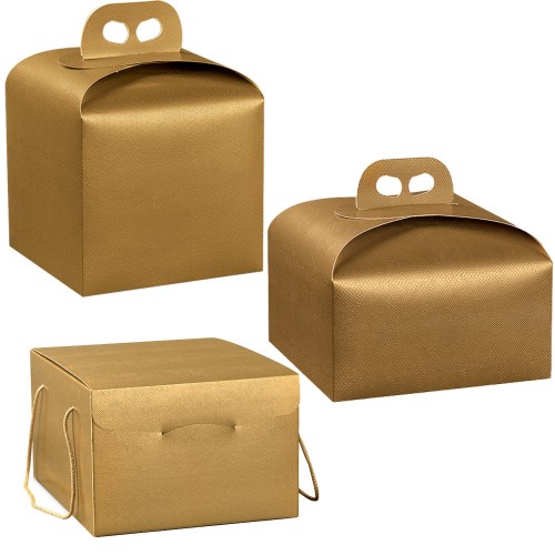 Panettone box in golden cardboard